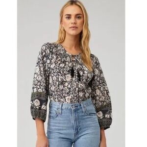 Cleobella Floral Flowy Blouse Women’s Small, 100% Organic cotton natural fibers